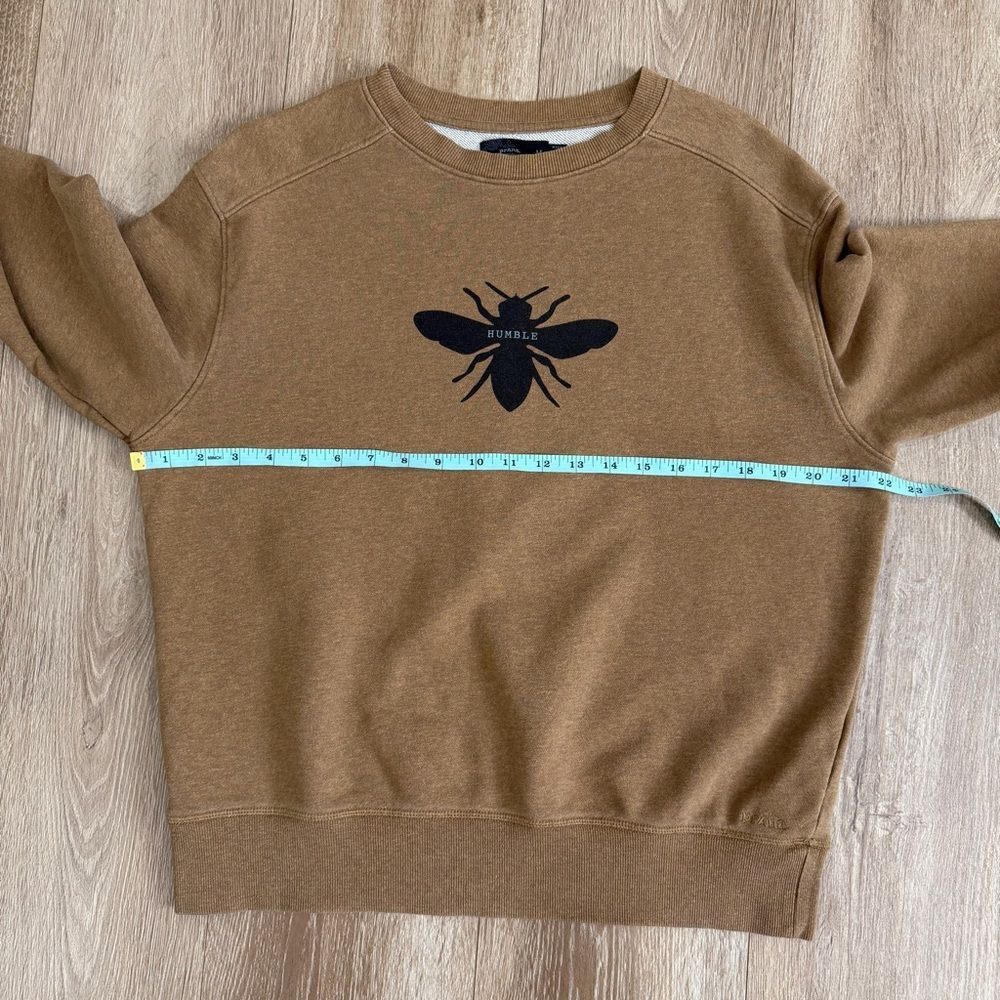 Prana Organic Cotton Humble Bee Graphic Sweatshirt Tee Size Medium Brown / Tan - Picture 10 of 11